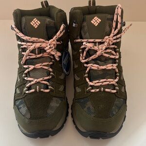 Columbia Kids' Olive Boots with Pink Accents